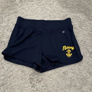 Champion Women's Dark Blue and Yellow Athletic Shorts